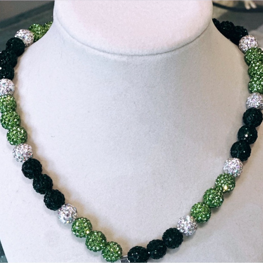 EAGLES 💎Rhinestone Studded Clay Bead Necklaces 💎CUSTOM made to order